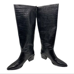Vagabond Betsy knee high boot in black croc Size7